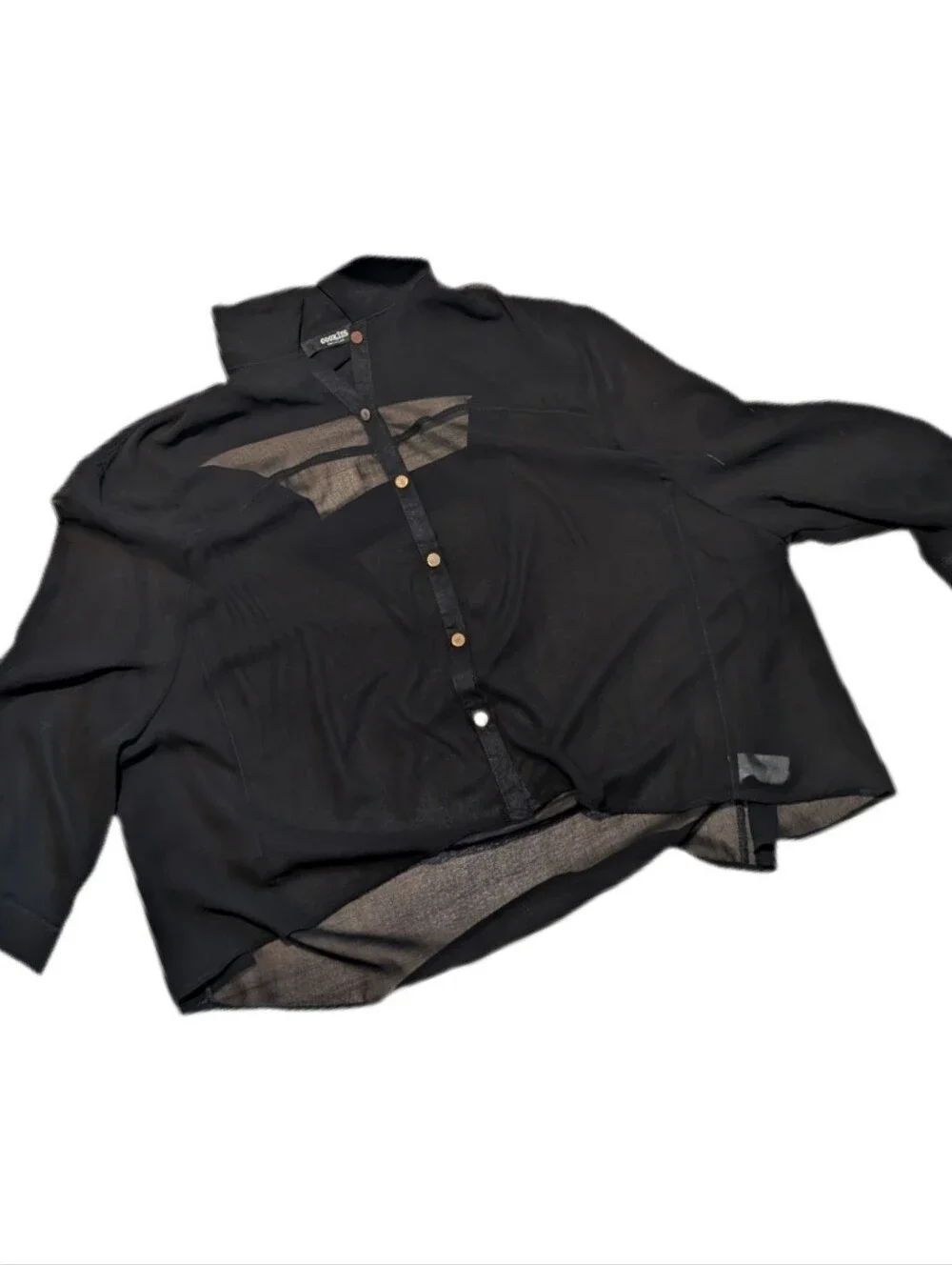 Sheer Black Blouse Size M/L